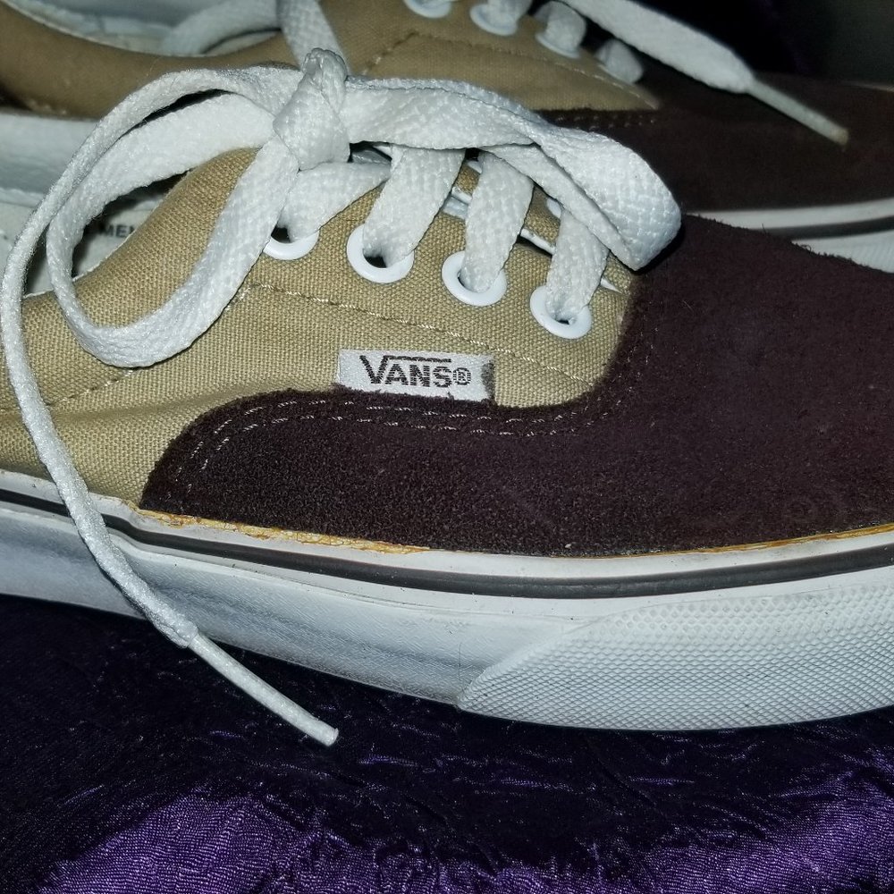 Brown and Tan Vans size 4 Men/5.5 Women